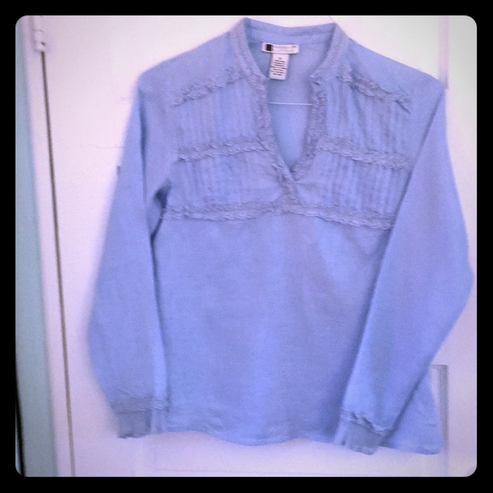 Carole Little light blue linen tunic small